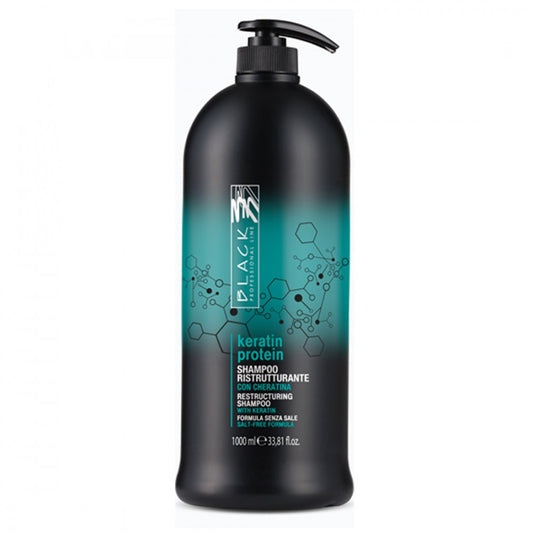 Shampoo Cheratina per Capelli Sfibrati Ristrutturante Black Professional 1000 ml