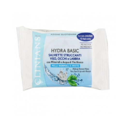 Clinians Hydra Basic Pocket 10 Salviettine Struccanti