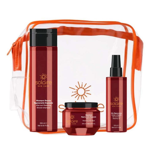 Solaire Kit - Shampoo Doccia + Spray Protettivo + Maschera (250 ML+150 ML+200 ML) + Pochette