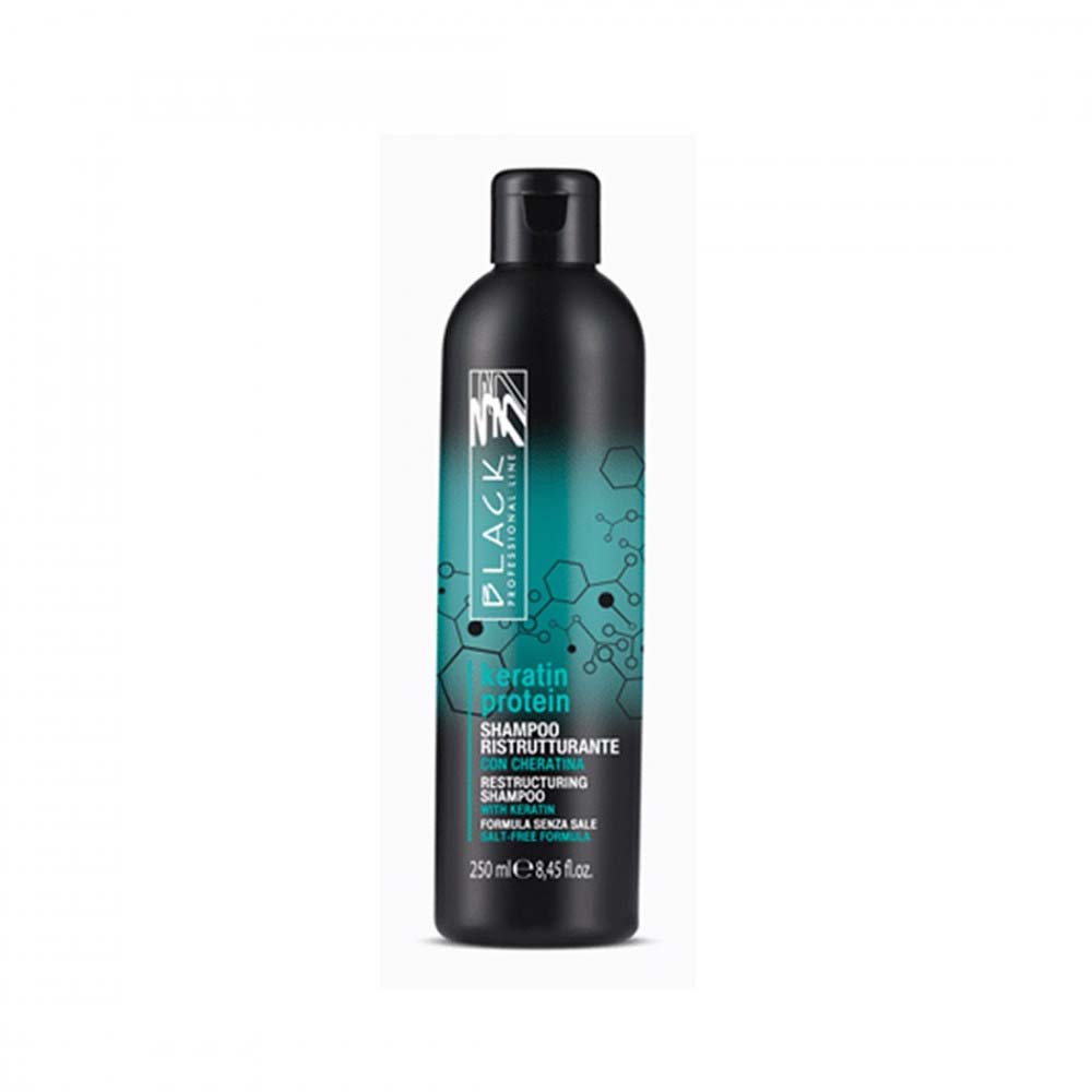 Shampoo Cheratina per Capelli Sfibrati Ristrutturante Black Professional 250 ml