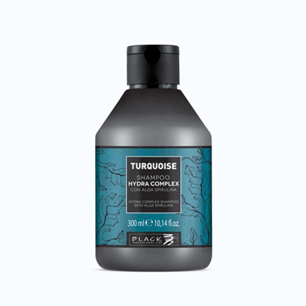 Shampoo Idratante per Capelli Sottili e Spenti 300 ml Turquoise Black Professional